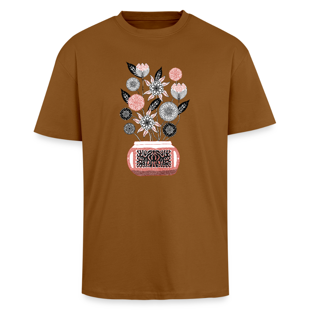 Heavy Oversize T-Shirt - “Vintage Vase” - Toffee