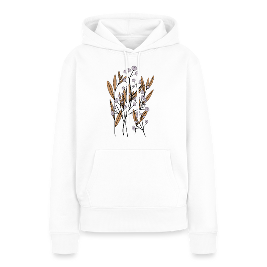 Frauen Premium Hoodie - "Hygge Herbstgras" - Weiß