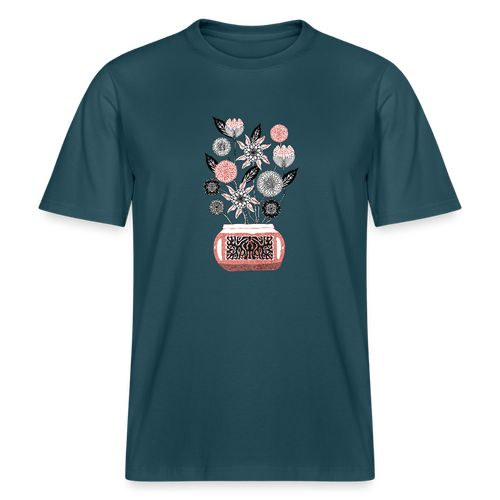 Stanley/Stella Relaxed Fit Unisex Bio-T-Shirt - “Vintage Vase” - Dunkles Petrol