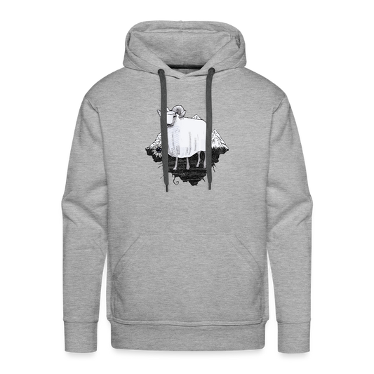 Men’s Premium Hoodie "Schaf in den Bergen" - Grau meliert