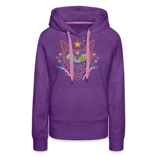 Frauen Premium Hoodie "Nachtfuchs" - Purple