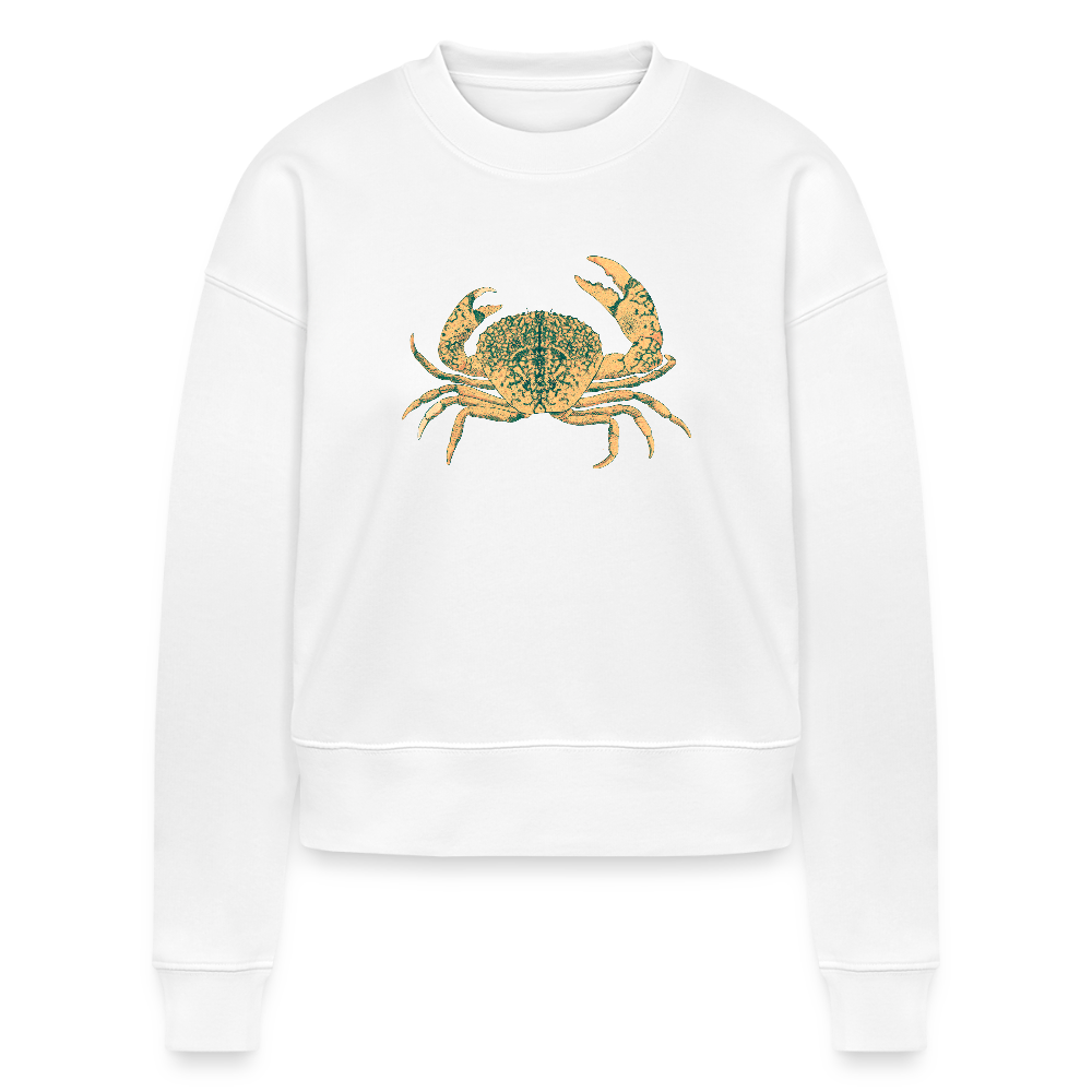 Stanley/Stella Cropped Frauen Bio-Sweatshirt - “Vintage Taschenkrebs” - Weiß