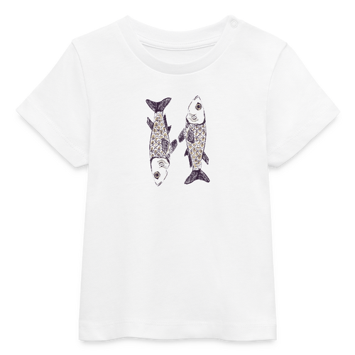 Stanley/Stella Baby Bio-T-Shirt - “Zwei Sardinen” - Weiß