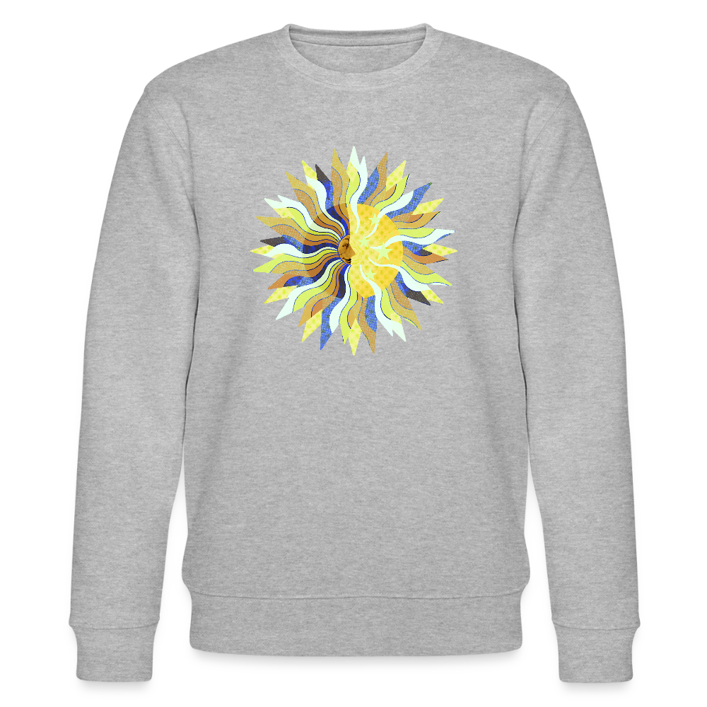 Männer Bio-Sweatshirt - "Sonne und Mond" - Grau meliert