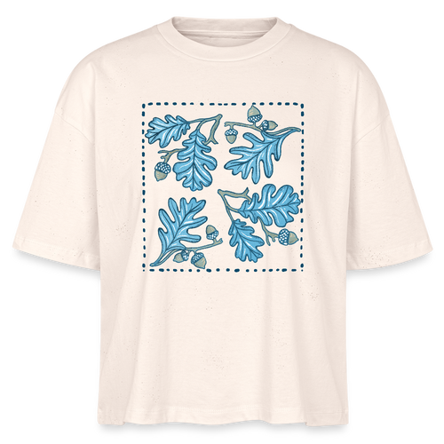 Women’s Boxy Organic T-Shirt - “Eichenblatt” - Weißgrau