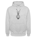 Unisex Hoodie "Doodle Zwiebel" - Hellgrau meliert