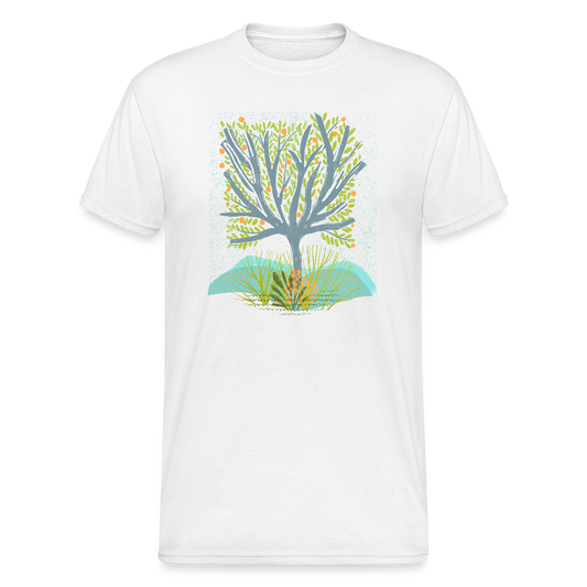 Männer Gildan Heavy T-Shirt - “Frühlingswiese” - Weiß
