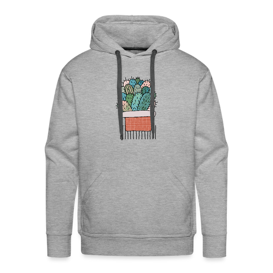 Men’s Premium Hoodie - Kaktus in Terracotta - Grau meliert