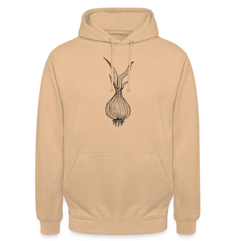 Unisex Hoodie "Doodle Zwiebel" - Pfirsich