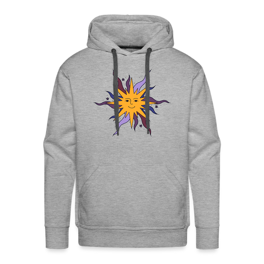 Men’s Premium Hoodie - “Warme Sonne” - Grau meliert