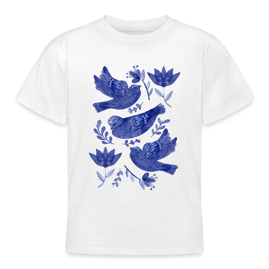 Teenager T-Shirt - “Fayence Vögel” - Weiß