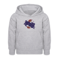 Kinder Hoodie "Hase im Laub" - Hellgrau meliert