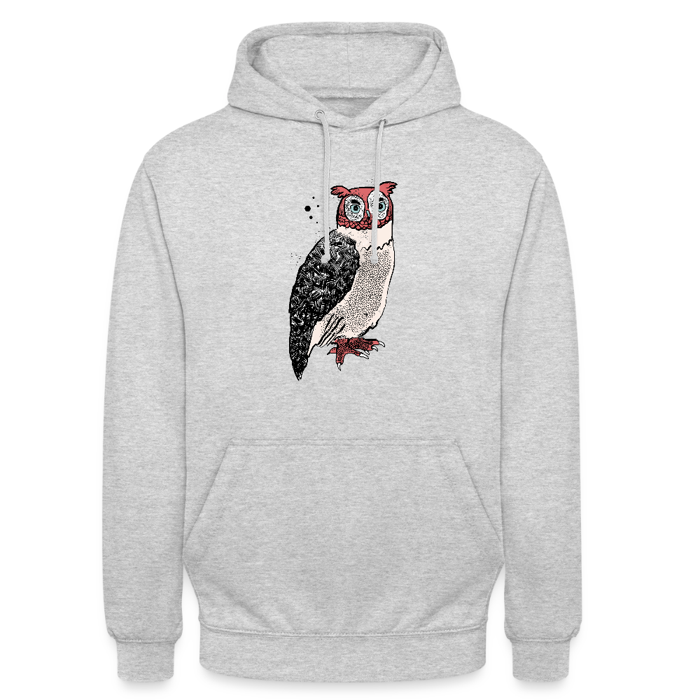 Unisex Hoodie - "Unsere Eule" - Hellgrau meliert