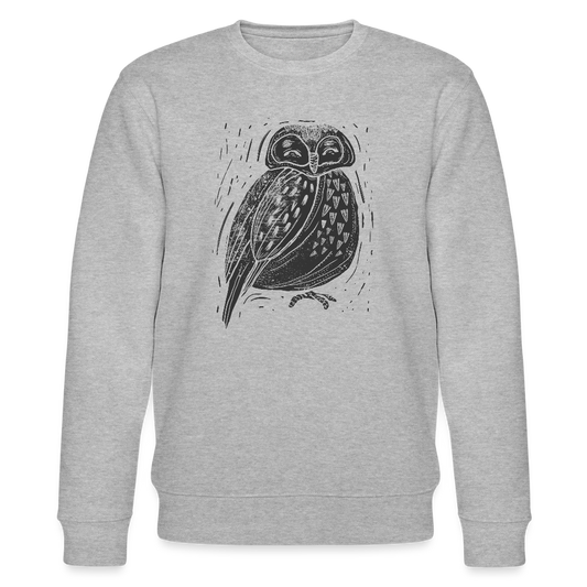 Männer Bio-Sweatshirt - "Graue Eule" - Grau meliert