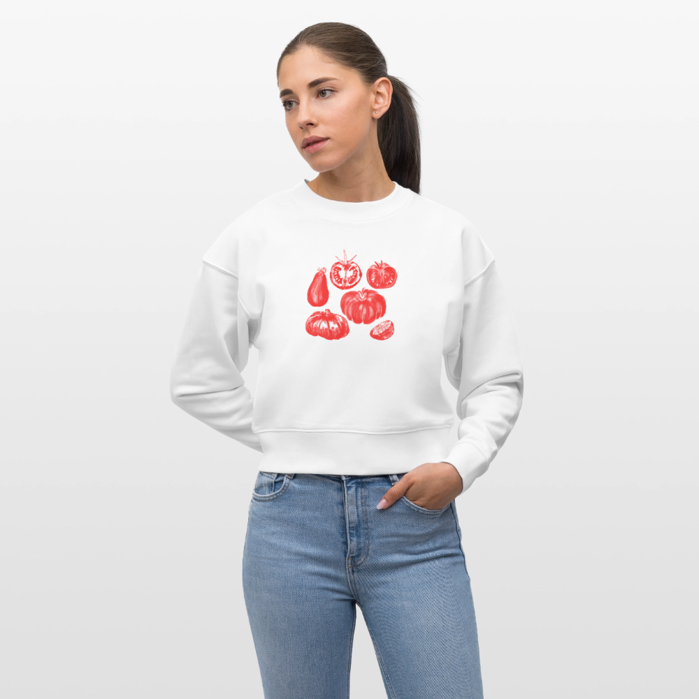 Stanley/Stella Cropped Frauen Bio-Sweatshirt - “Tomato Glow” - Weiß