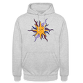 Unisex Hoodie - “Warme Sonne” - Hellgrau meliert