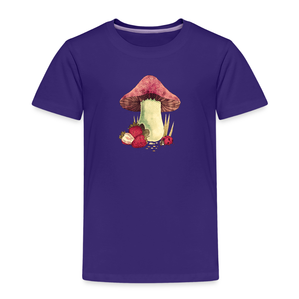 Kinder Premium T-Shirt - "Cottagecore_Pilz und Erdbeeren" - Lila