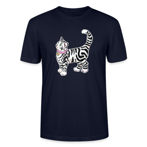 Stanley/Stella Unisex T-Shirt - “Getigerte Katze” - Navy