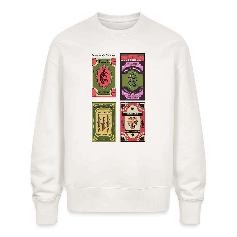 Stanley/Stella Unisex Oversize Bio Pullover - "Safety Matches" - OFF WHITE