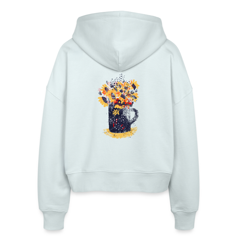 Stanley/Stella Boxy Frauen Bio Zip Hoodie - “Wildblumen” - Eisblau