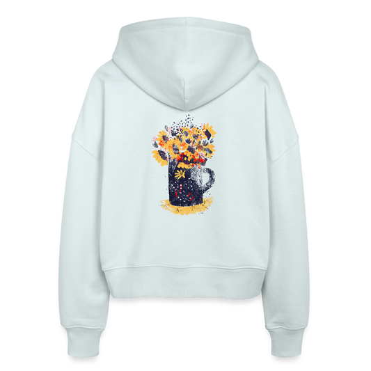 Stanley/Stella Boxy Frauen Bio Zip Hoodie - “Wildblumen” - Eisblau