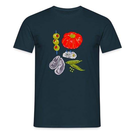 Männer T-Shirt - “Bon Appétit” - Navy