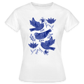 Frauen T-Shirt - “Fayence Vögel” - Weiß
