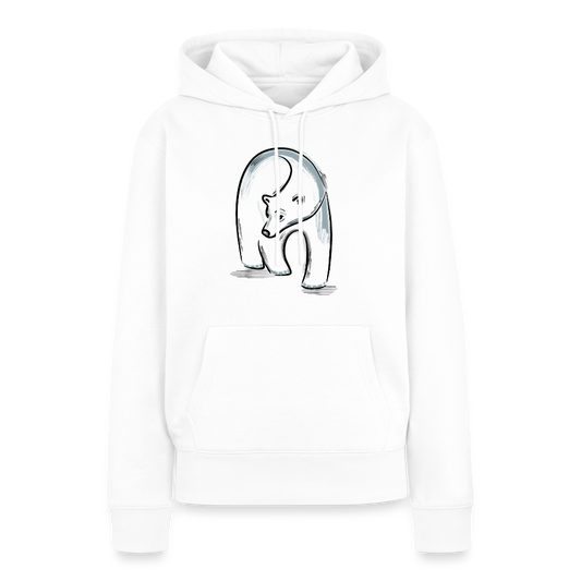 Frauen Premium Hoodie - "Eisbär in Tusche" - Weiß