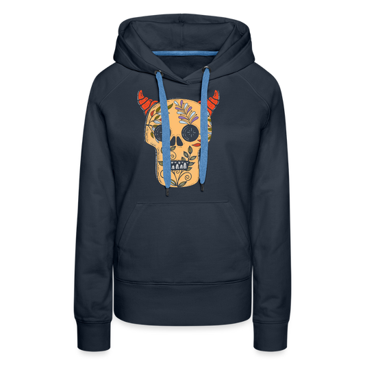 Frauen Premium Hoodie "Teufelsschädel" - Navy