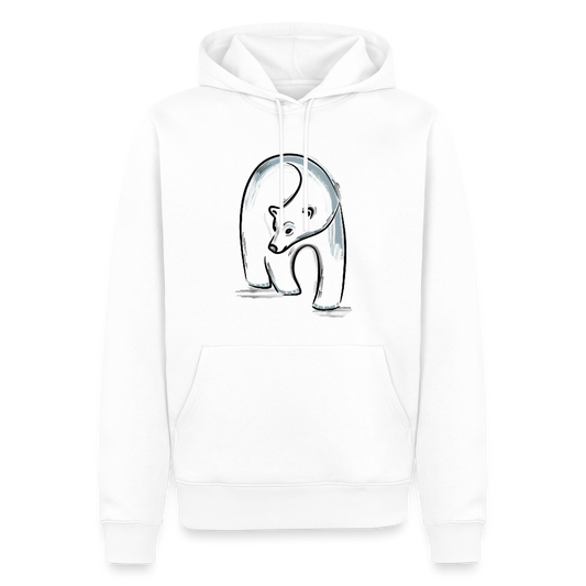 Men’s Premium Hoodie - "Eisbär in Tusche" - Weiß