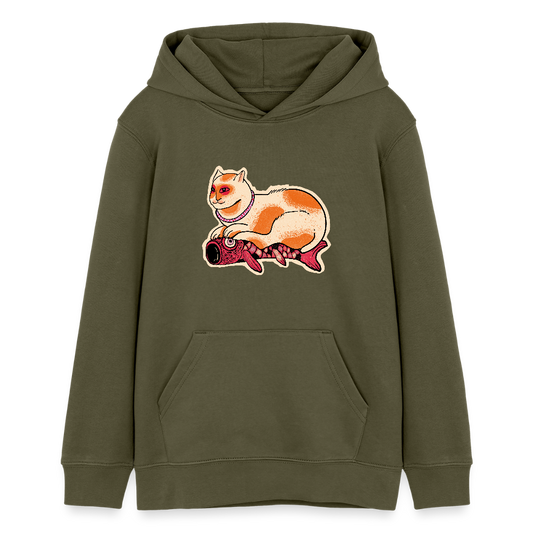 Stanley/Stella Teenager Bio-Hoodie - “Katze & Koinobori” - Khaki