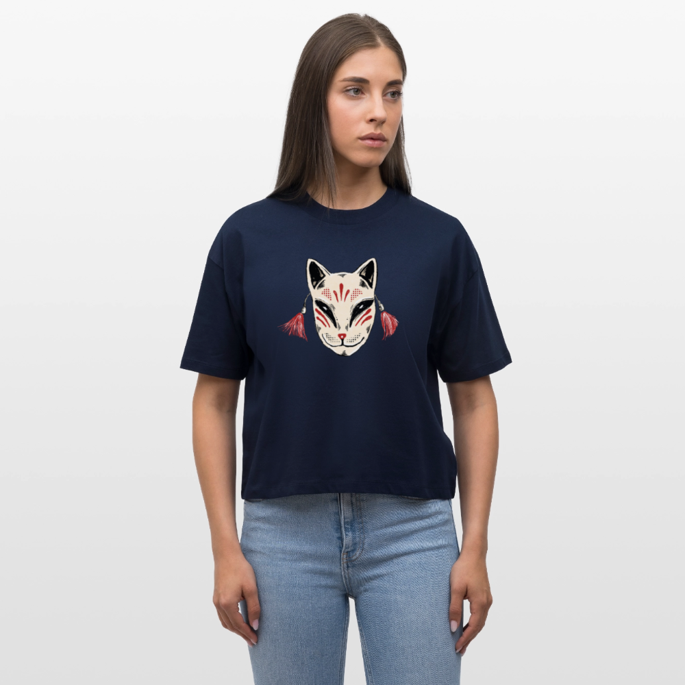 Stanley/Stella Frauen Boxy Bio-T-Shirt - “Japanische Maske” - Navy
