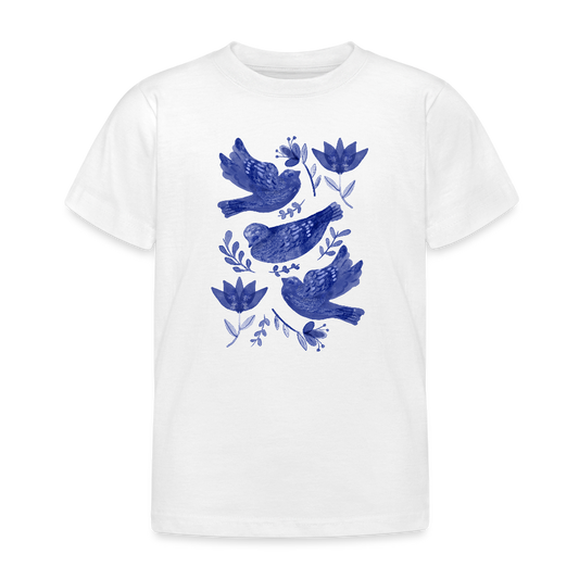 Kinder T-Shirt - “Fayence Vögel” - Weiß