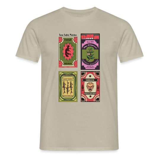 Männer T-Shirt - "Safety Matches" - Sandbeige