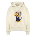 Stanley/Stella Boxy Frauen Bio Hoodie - “Wildblumen” - Weißgrau