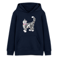 Stanley/Stella Teenager Bio-Hoodie - “Getigerte Katze” - Navy