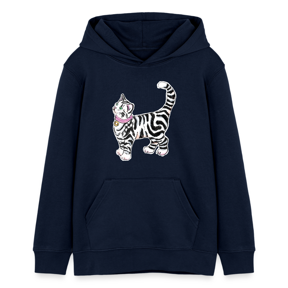 Stanley/Stella Teenager Bio-Hoodie - “Getigerte Katze” - Navy