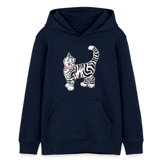 Stanley/Stella Teenager Bio-Hoodie - “Getigerte Katze” - Navy