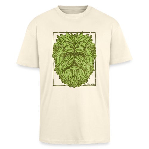 Heavy Oversize T-Shirt "Green Man" - Creme