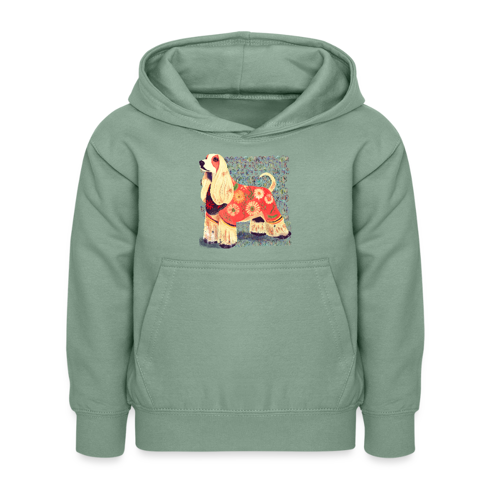 Kinder Hoodie - “Dog Figurine” - Graugrün