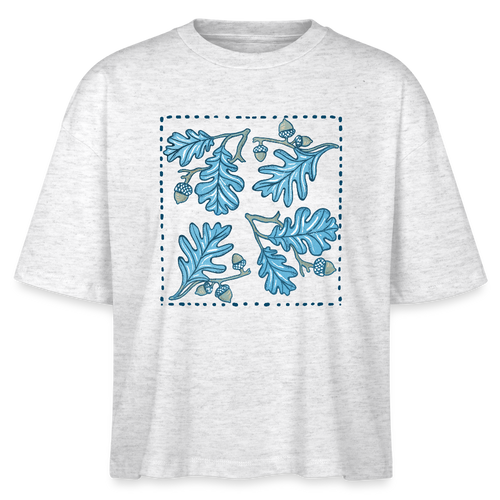 Women’s Boxy Organic T-Shirt - “Eichenblatt” - Weiß meliert