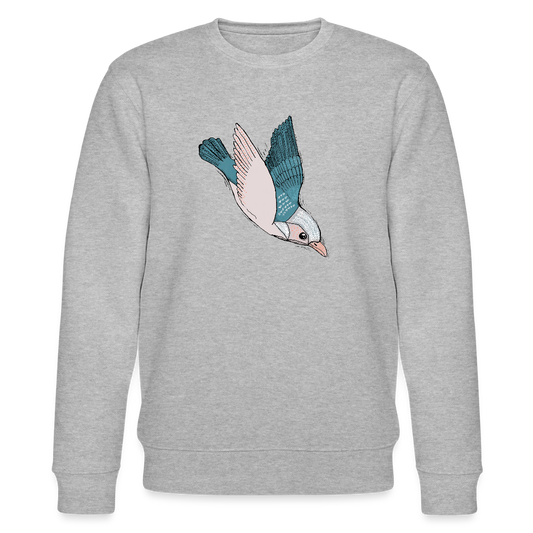 Männer Bio-Sweatshirt - "Vogel im Sturzflug" - Grau meliert