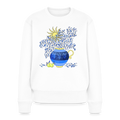 Frauen Premium Pullover - "Vase mit Zitronen" - Weiß