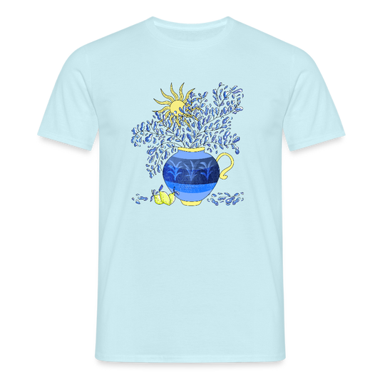 Männer T-Shirt - "Vase mit Zitronen" - Sky