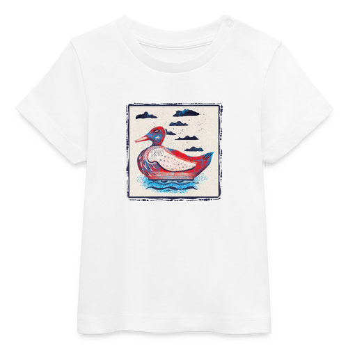 Stanley/Stella Baby Bio-T-Shirt - “Blaurote Ente” - Weiß