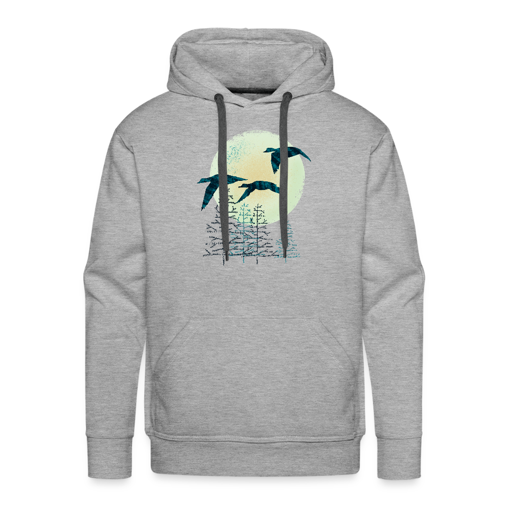 Men’s Premium Hoodie "Zugvögel" - Grau meliert