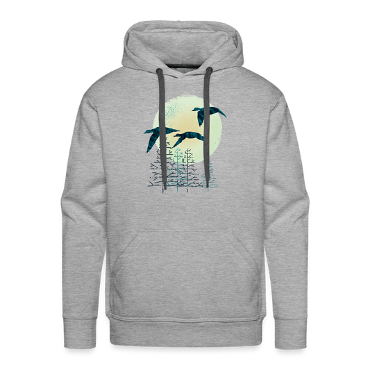 Men’s Premium Hoodie "Zugvögel" - Grau meliert