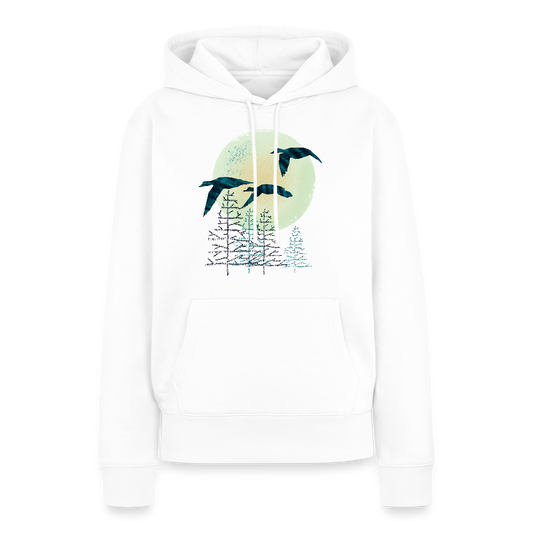 Frauen Premium Hoodie - "Zugvögel" - Weiß