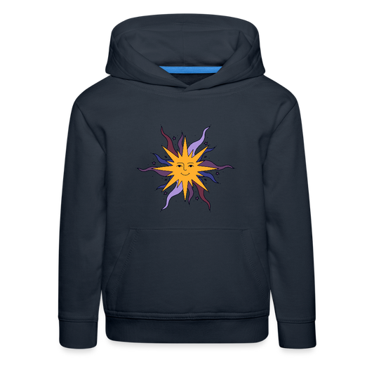 Kinder Premium Hoodie - Warme Sonne - Navy