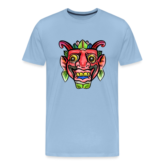 Männer Premium T-Shirt "Bunte Maske" - Sky